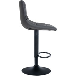 Taburete de bar Jerry en piel sintética negra y gris