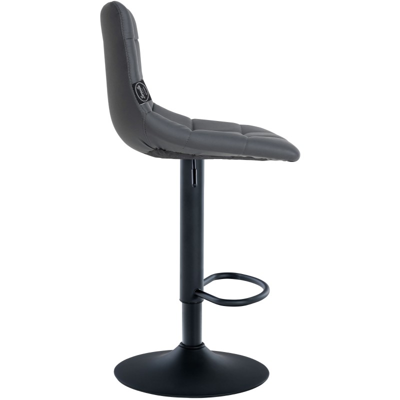Taburete de bar Jerry en piel sintética negra y gris