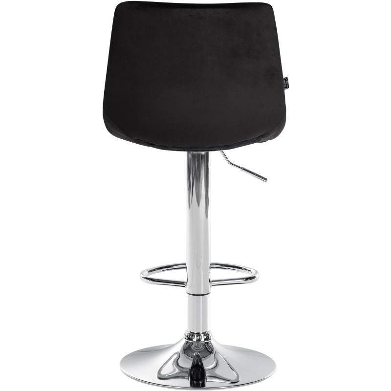 Taburete de bar Jerry en terciopelo cromado negro