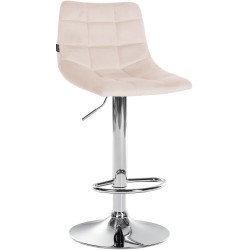 Taburete de bar Jerry en terciopelo cromado beige
