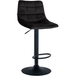 Taburete de bar Jerry de terciopelo negro