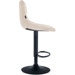 Taburete de bar Jerry en terciopelo negro y crema