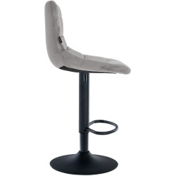 Taburete de bar Jerry en terciopelo negro y gris