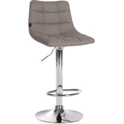Taburete de bar Jerry en tela gris cromo