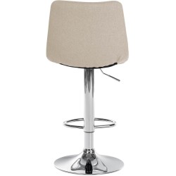 Taburete de bar Jerry en tela cromada color crema