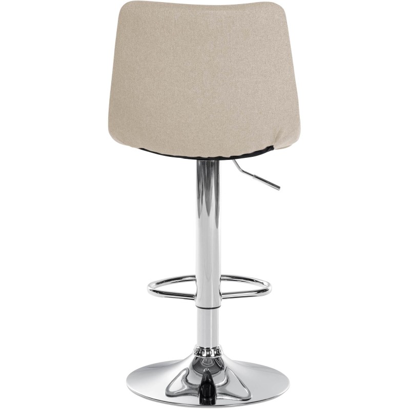 Taburete de bar Jerry en tela cromada color crema