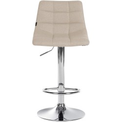 Taburete de bar Jerry en tela cromada color crema