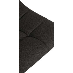 Taburete de bar Jerry en tela gris oscuro y negra