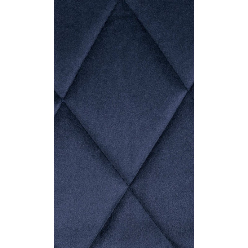 Taburete de bar Lazio en terciopelo blanco y azul