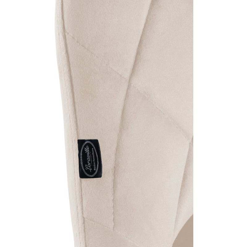 Taburete de bar Lazio de terciopelo blanco crema