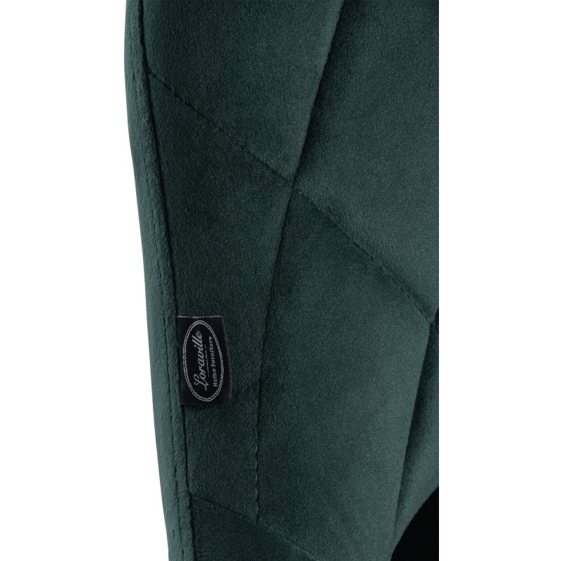 Taburete de bar Lazio en terciopelo blanco y verde oscuro