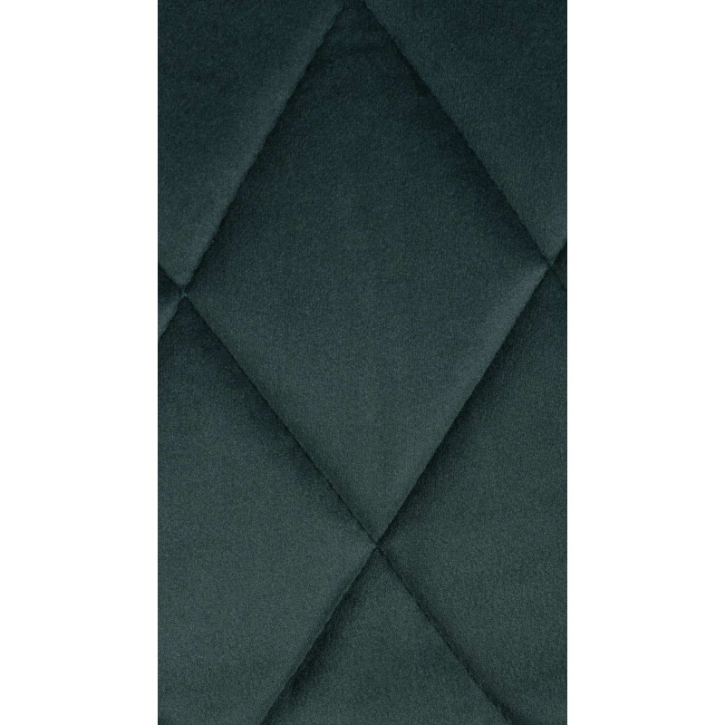 Taburete de bar Lazio en terciopelo blanco y verde oscuro