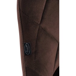 Taburete de bar Lazio en terciopelo blanco y marrón