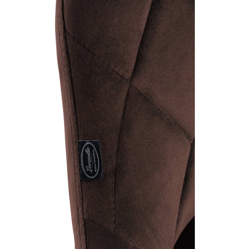 Taburete de bar Lazio en terciopelo blanco y marrón