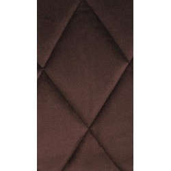 Taburete de bar Lazio en terciopelo blanco y marrón