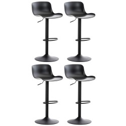 Juego de 4 taburetes de bar negros Almada