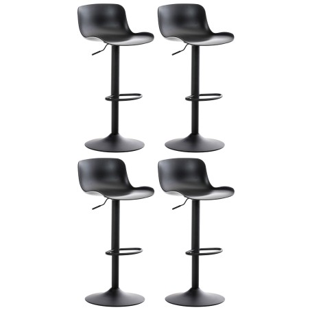 Juego de 4 taburetes de bar negros Almada