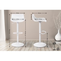 Juego de 4 taburetes de bar Aveiro blancos