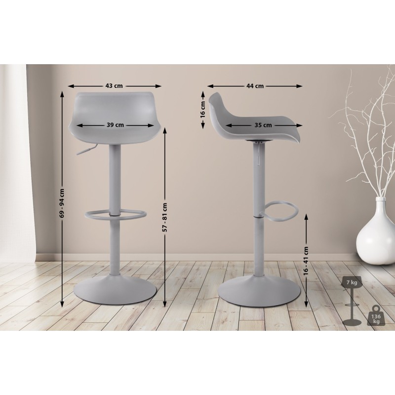 Juego de 4 taburetes de bar Aveiro grises