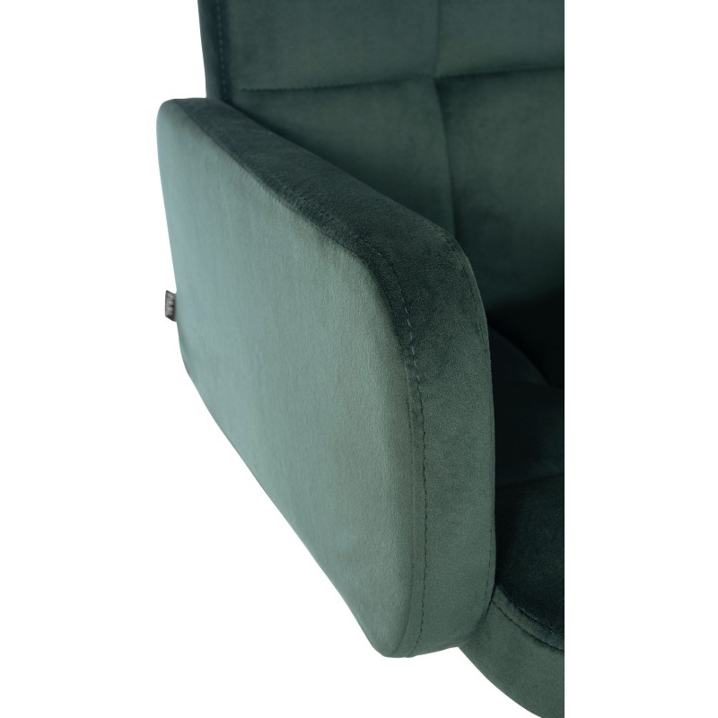 Taburete de bar Los Ángeles en terciopelo negro y verde oscuro