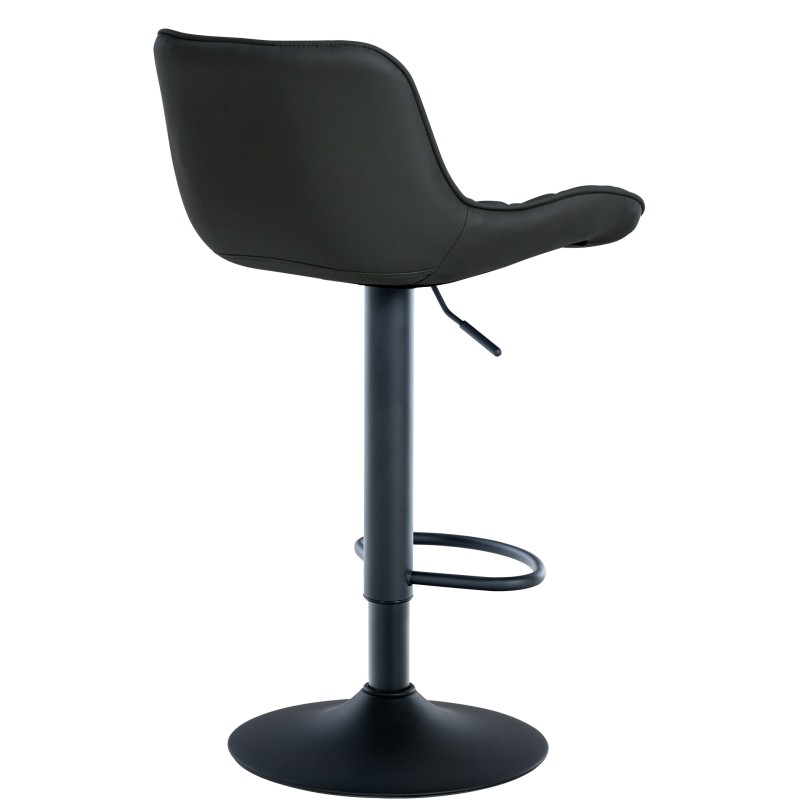 Juego de 2 taburetes de bar Minosa en piel sintética negra