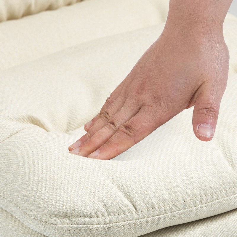 Taburete de bar Damar en tela negra y crema