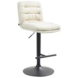 Taburete de bar Damar en tela negra y crema