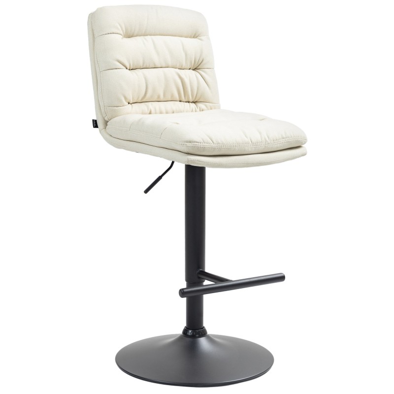 Taburete de bar Damar en tela negra y crema