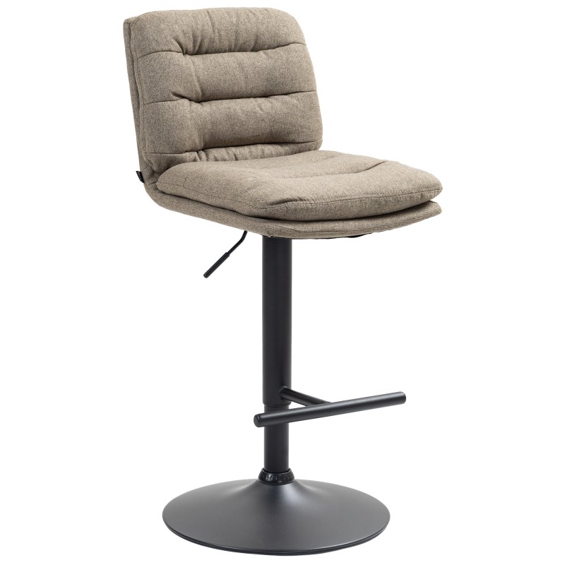 Taburete de bar Damar en tela negra topo