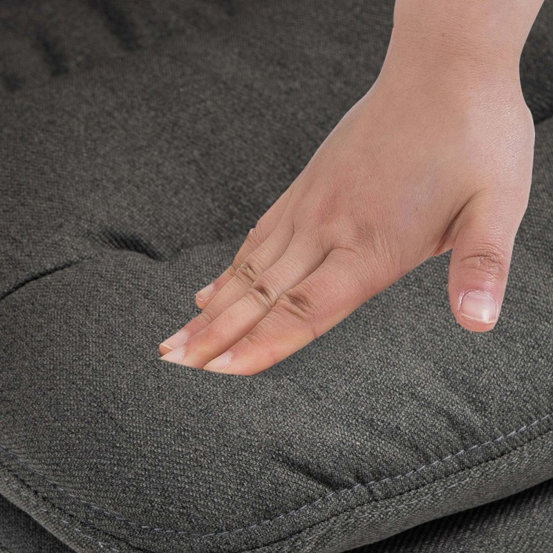 Taburete de bar Damar de tela negra y gris oscuro