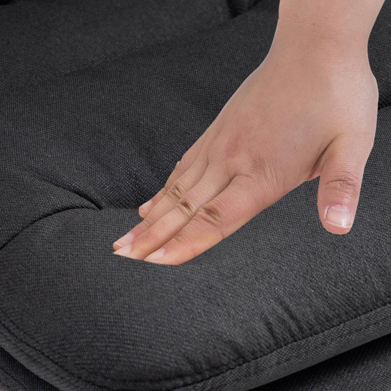 Taburete de bar Damar en tela cromada negra