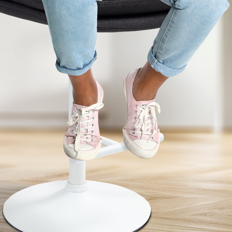 Taburete de bar Damar en tela blanca y negra