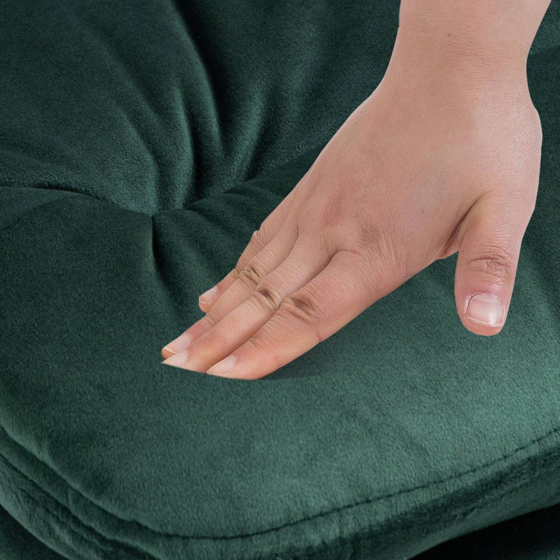 Taburete de bar Damar de terciopelo negro y verde