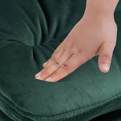 Taburete de bar cromado de terciopelo verde Damar