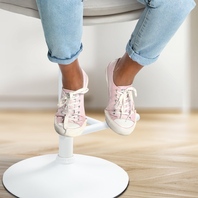 Taburete de bar de terciopelo blanco crema Damar