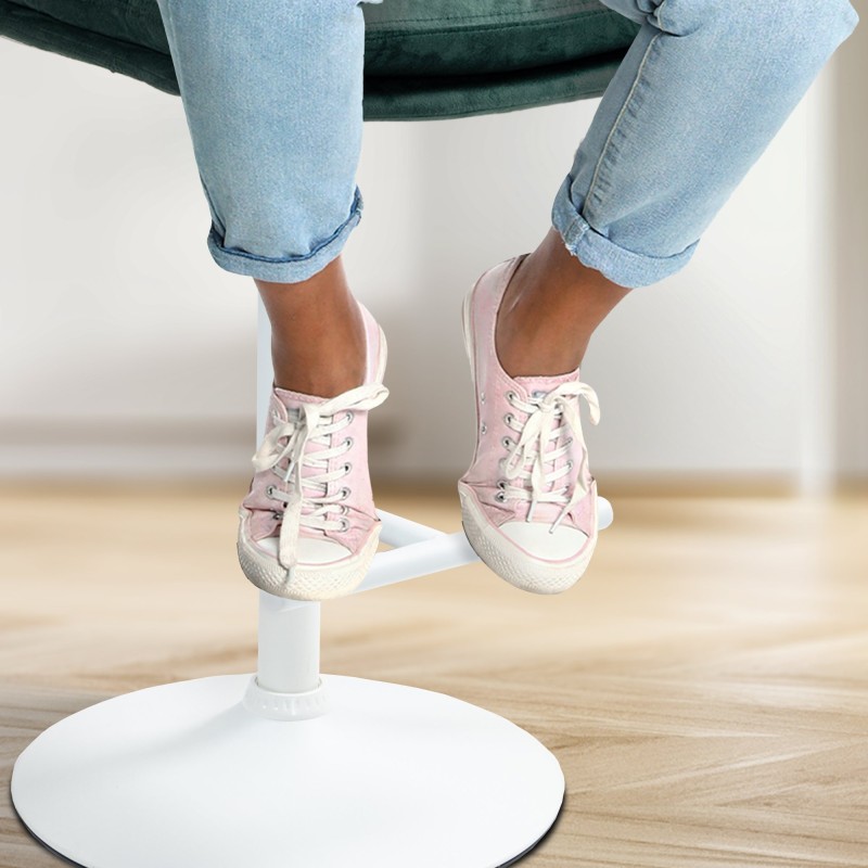 Taburete de bar Damar de terciopelo blanco y verde