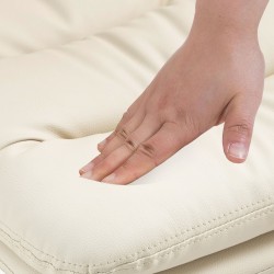 Taburete de bar Damar, piel sintética negra y crema