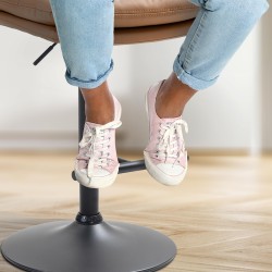 Taburete de bar Damar, negro/marrón claro, piel sintética