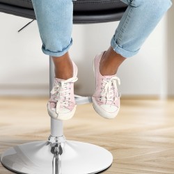 Taburete de bar Damar, piel sintética, cromo negro