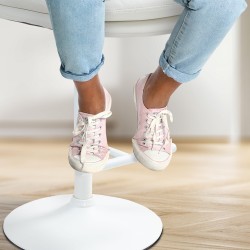 Taburete de bar Damar en piel sintética blanca