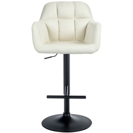 Taburete de bar Natoma en tela negra y crema