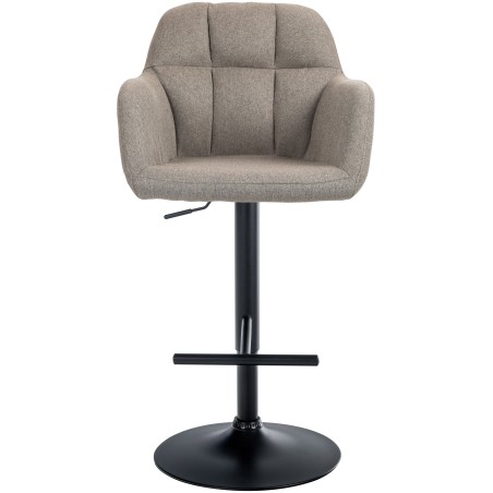 Taburete de bar Natoma en tela negra topo