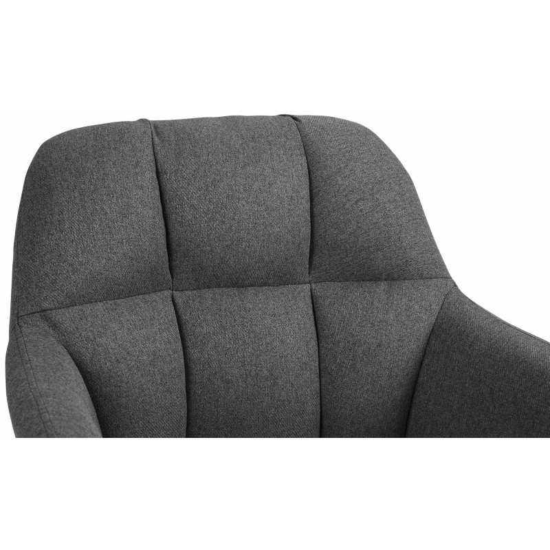 Taburete de bar Natoma en tela negra y gris oscuro