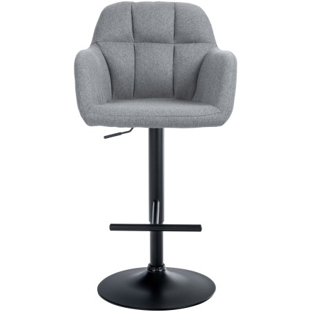 Taburete de bar Natoma en tela negra y gris