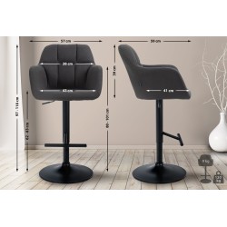 Taburete de bar Natoma en tela negra