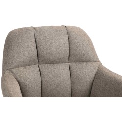 Taburete de bar Natoma en tela cromada color topo