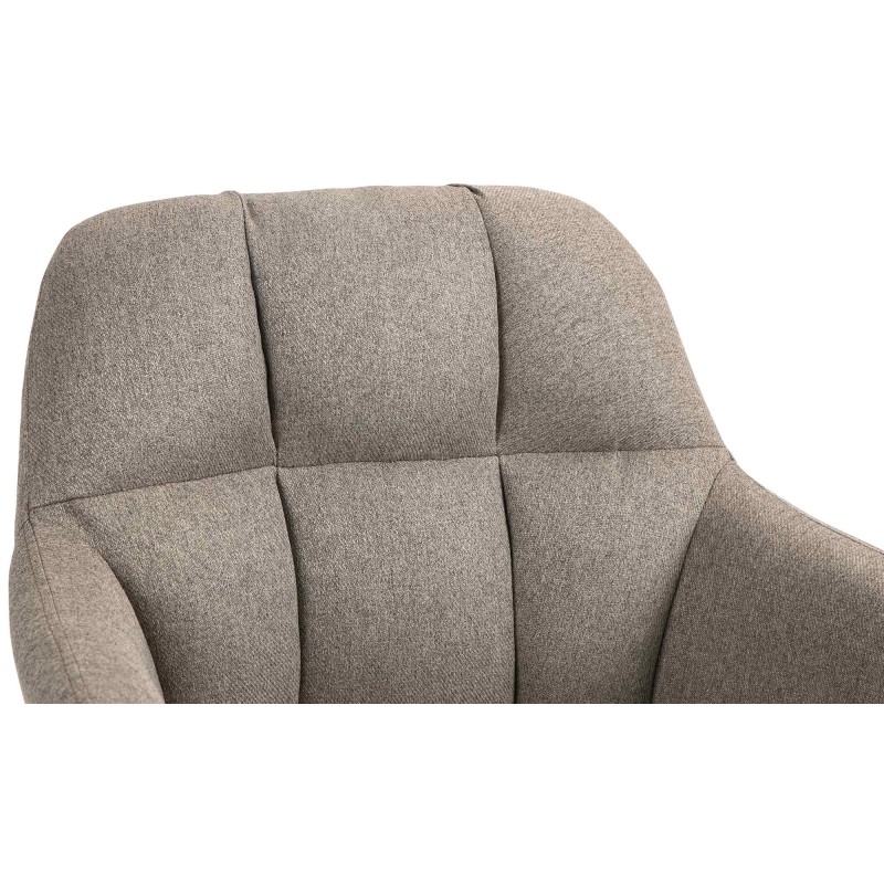 Taburete de bar Natoma en tela cromada color topo