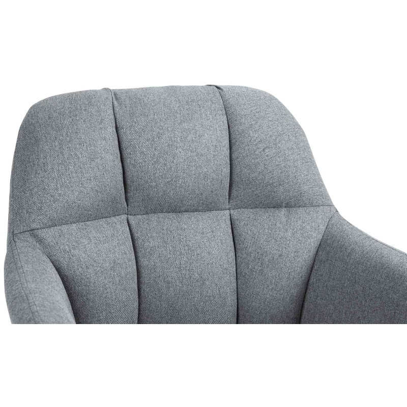 Taburete de bar Natoma en tela gris cromo