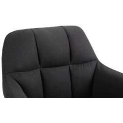 Taburete de bar Natoma en tela cromada negra