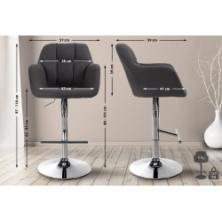 Taburete de bar Natoma en tela cromada negra